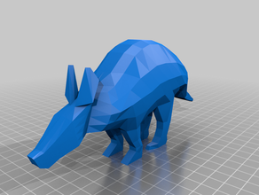 aardvark low poly animals animal creature simple toy 3d print model - Mito3D