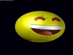 carinha sorridente boca aberta e os olhos felizes sculture emoji emojis stampabile cosa cose 3d print model - Mito3D
