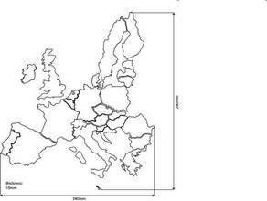3d4kids 3d harita Avrupa ülkeleri egzersiz öğrenme göster 3d print model - Mito3D