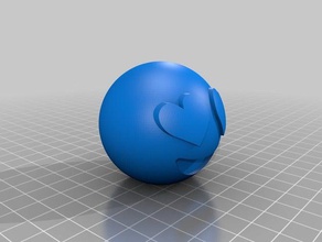 carinha sorridente olhos em formato de cora o' esculturas emoji emojis printable coisa coisas 3d print model - Mito3D