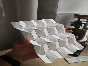 rigid foldable origami flexible joints mechanical toys compliant mechanism miura-ori 3d print model - Mito3D