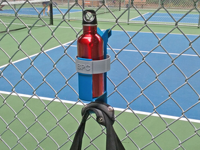 chainlink fence bottle holder & bag hook sport outdoors cup 3d print model - Mito3D