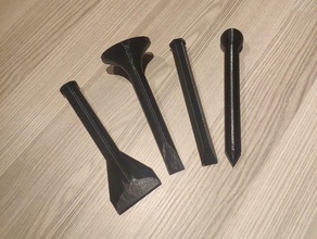 24 pièces ciseau ensemble des outils à main de l'architecture la coulée perdu pla casting métal outil 3d print model - Mito3D