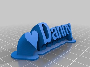 danny - font aladin office customized 3d print model - Mito3D
