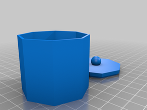 octa recipiente recipientes oito lados tampa 3d print model - Mito3D