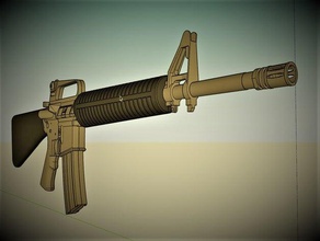 m16a2 - scale 1 4 scans & replicas gun m16 3d print model - Mito3D