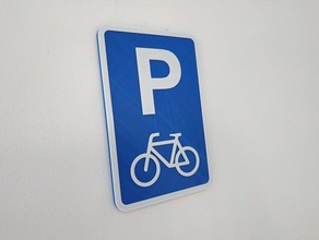 bicycle parking sign signs & logos 3d print model - Mito3D