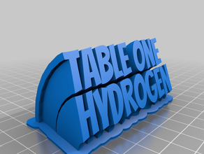 mi personalizados de barrido 2-nombre la línea placa hidrógeno oficina personalizado 3d print model - Mito3D