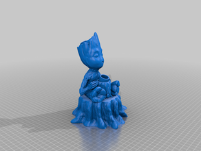 bébé groot bon-euh pipe à eau sculptures ne souhaitez pas plus de groots 3d print model - Mito3D