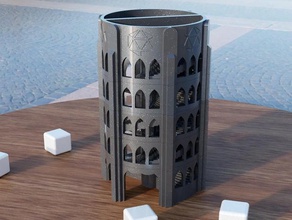 double helix da vinci dice tower 2 dnd tabletop gaming 3d print model - Mito3D
