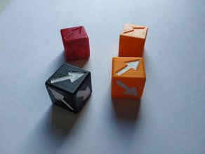 khan's dice direction die - custom d6 khan 3d print model - Mito3D