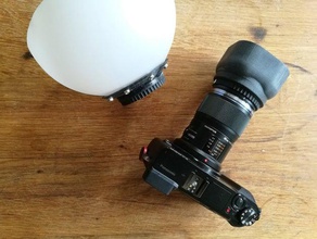 olympus E ed 60 mm f28 makro hood difüzör kamera 3d print model - Mito3D