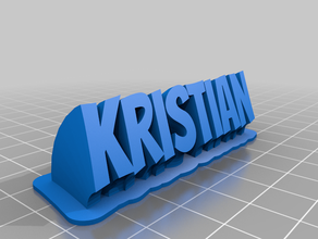meu personalizados varrendo 2-nome da linha de placa kristian office personalizado 3d print model - Mito3D