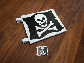 lego pirate bandeira jolly roger multi cor brinquedos & games piratas 3d print model - Mito3D