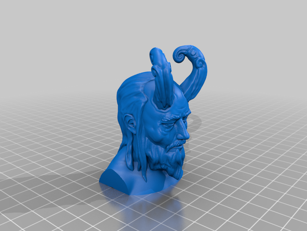 odin Skulpturen die Büste Mythos nordic norse statue 3D print model - Mito3D