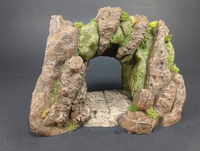 openforge 20 cave entrance tile version toy & game accessories cavern dnd tiles dungeon miniatures openforge2 pathfinder rpg scatter terrain tabletop 3d print model - Mito3D