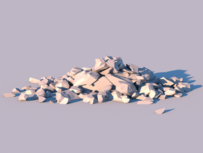 pile rubble high quality models debris landscape rocks train work zone 3d print model - Mito3D