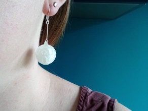 earrings sphere organic vegetal jewelry earring extrusion shape spherical 3d print model - Mito3D