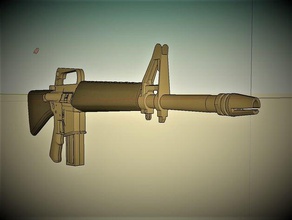 m16a1 - scale 1 4 scans & replicas gun m16 3d print model - Mito3D
