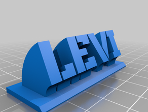 my customized sweeping 2-line name plate levi office 3d print model - Mito3D