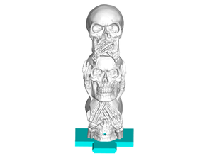 3 wise skulls incense burner interchangeable decor holder skull 3d print model - Mito3D