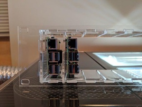 laser cut raspberry pi rack mount computer 2u lasercut poe 3d print model - Mito3D