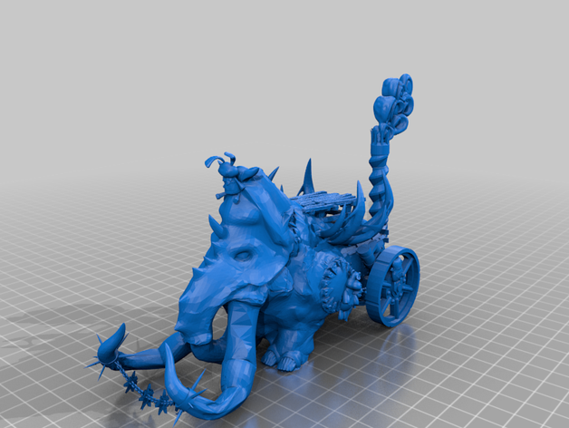 steam-tusk mammoth - personalised gubbins toys & games 28mm aos beast masters dnd fantasy gutbusters miniature ogor ogre kingdoms steam steampunk thundertusk warhammer whfb 3D print model - Mito3D