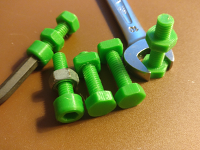 metric bolts openscad parts bolt m5 m6 nut screw thread 3d print model - Mito3D
