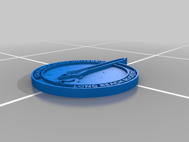 long beach roket logo 3d baskı 3D print model - Mito3D