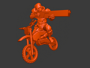 menthist - outlanders boss games 40k biker scout miniature motorbike warhammer 3d print model - Mito3D