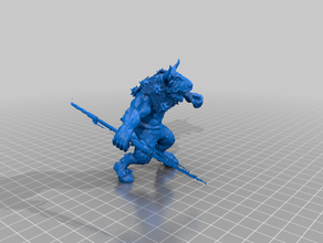 minotaure les créatures armure de lance 3d print model - Mito3D