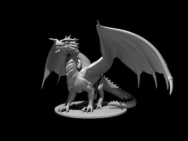 red dragon - stoic pose games dnd dungeons dragons 3D print model - Mito3D