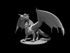 red dragon - stoic pose games dnd dungeons dragons 3d print model - Mito3D