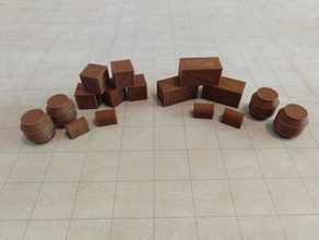 dnd barrel crates chest toy & game accessories 28mm dungeons dragons 3d print model - Mito3D