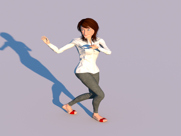woman dancing people human landscape pose posing train 3D print model - Mito3D