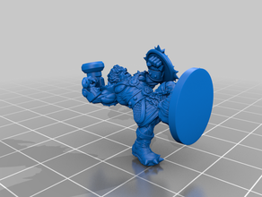 azer dwarf swap out head weapon games dungeons dragons megs empinado megs3d miniatures tabletop gaming 3d print model - Mito3D