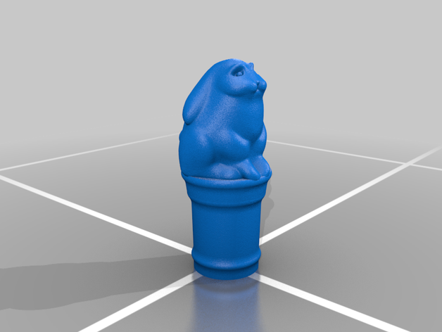 Kaninchen walking cane topper - Zubehör 3D print model - Mito3D