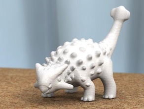 ankylosaurus -yenilenmiş kafa hayvanlar 3d print model - Mito3D