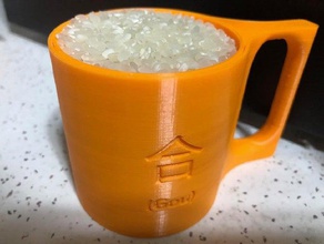 traditionnelle asiatique, japon, chine, corée, etc riz tasse à mesurer outils de la coupe outil mesure 3d print model - Mito3D