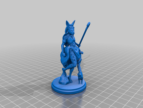 female tabaxi cleric lion cat head variants creatures catfolk dnd miniature egyptian sand sekhmet solidarity straw shield tower wicker 3d print model - Mito3D
