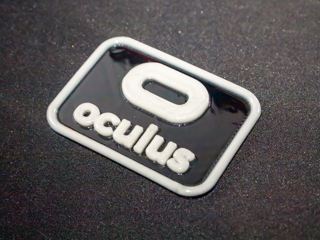 oculus logo badge electronics keychain keyfob multicolor multi color 3d print colour case mount quest rift touch vr two goggles headset 3D print model - Mito3D