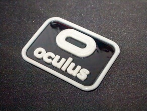 oculus logo badge electronics keychain keyfob multicolor multi color 3d print colour case mount quest rift touch vr two goggles headset 3d print model - Mito3D