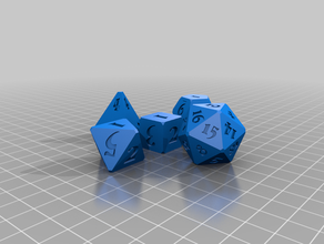 font-customizable polyhedral dice dnd gaming rpg 3d print model - Mito3D