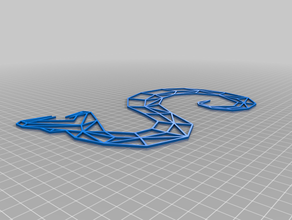 geometrische Schlange Kunst 3dlito cool auf der Schablone 3d print model - Mito3D