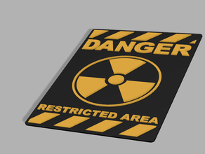danger restricted area sign signs & logos 3d print model - Mito3D