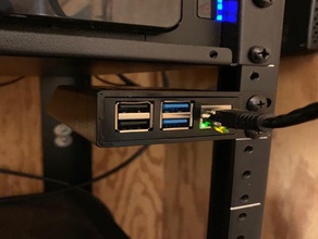 rackmount raspberry pi 3 4 case computer 1u mount rack blade mounting bracket 3+ 3b 4b 3d print model - Mito3D