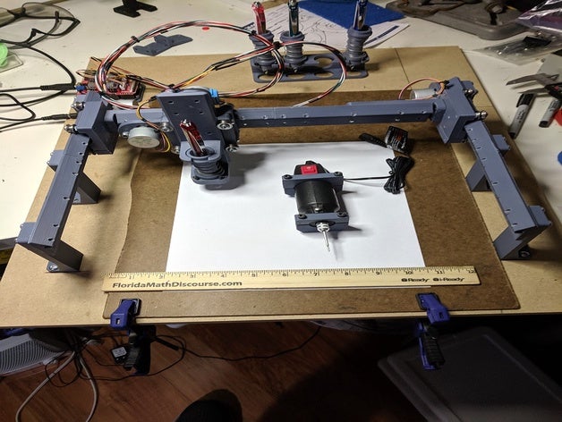 fully 3d printed small cnc router plotter machine tools 28byj-48 print arduino cheap stepper laser shield demo diy learning mini toy 3D print model - Mito3D