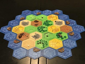 complete catan tile set - single nozzle multi-color layers games 3d settlers settlersofcatan 3d print model - Mito3D