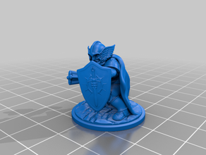 gnome paladin tank 3d printing dnd knight pathfinder 3d print model - Mito3D