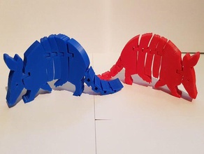 flexi-Gürteltier & Schablone mechanische Spielzeuge Tier armadillo artikuliert Figur Artikulation flexi flexibel säugetier Muster drucken Ort auf der - Vorlage Spielzeug tracer Ablaufverfolgung 3d print model - Mito3D